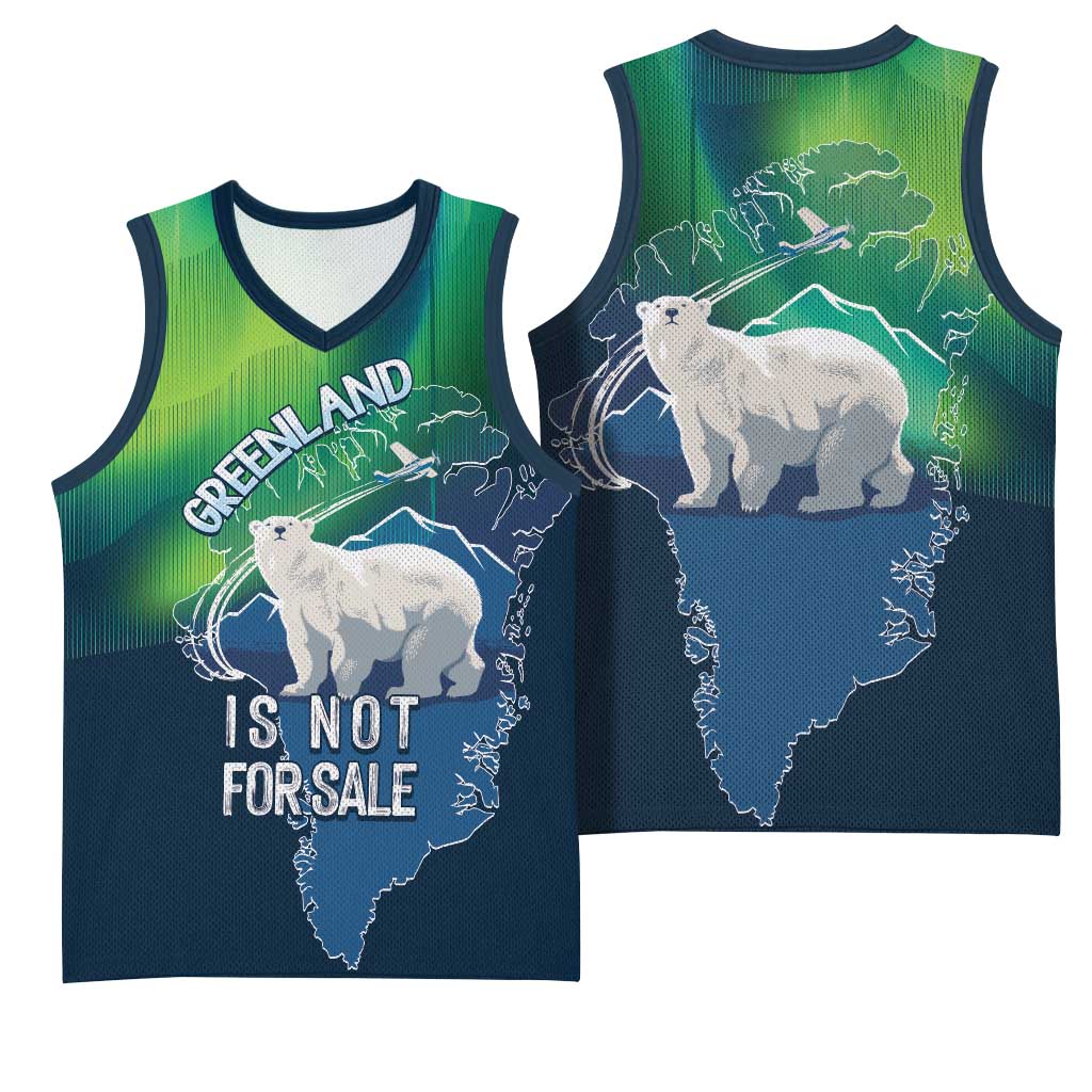 Greenland Is Not For Sale Basketball Jersey Arctic Aurora Borealis