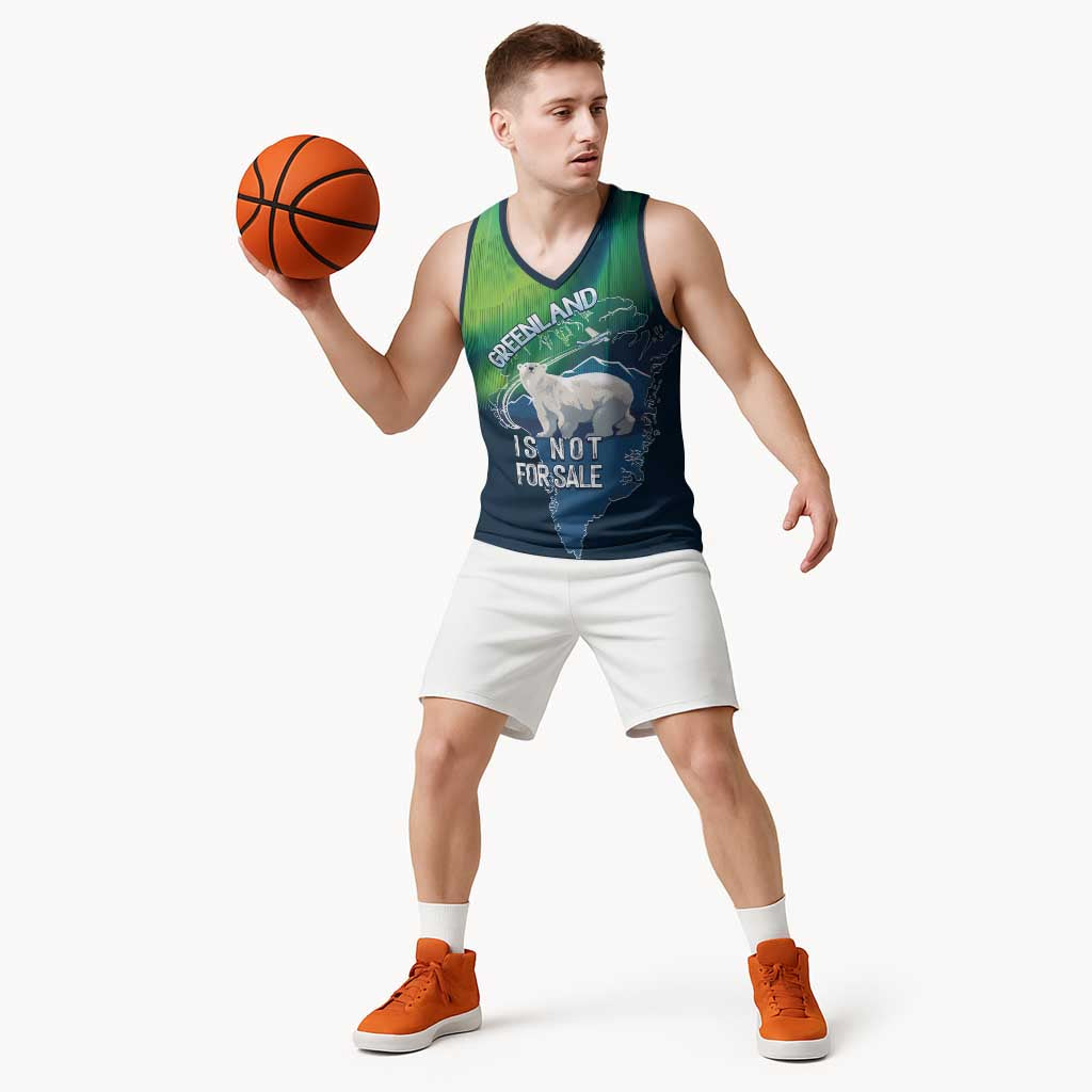Greenland Is Not For Sale Basketball Jersey Arctic Aurora Borealis