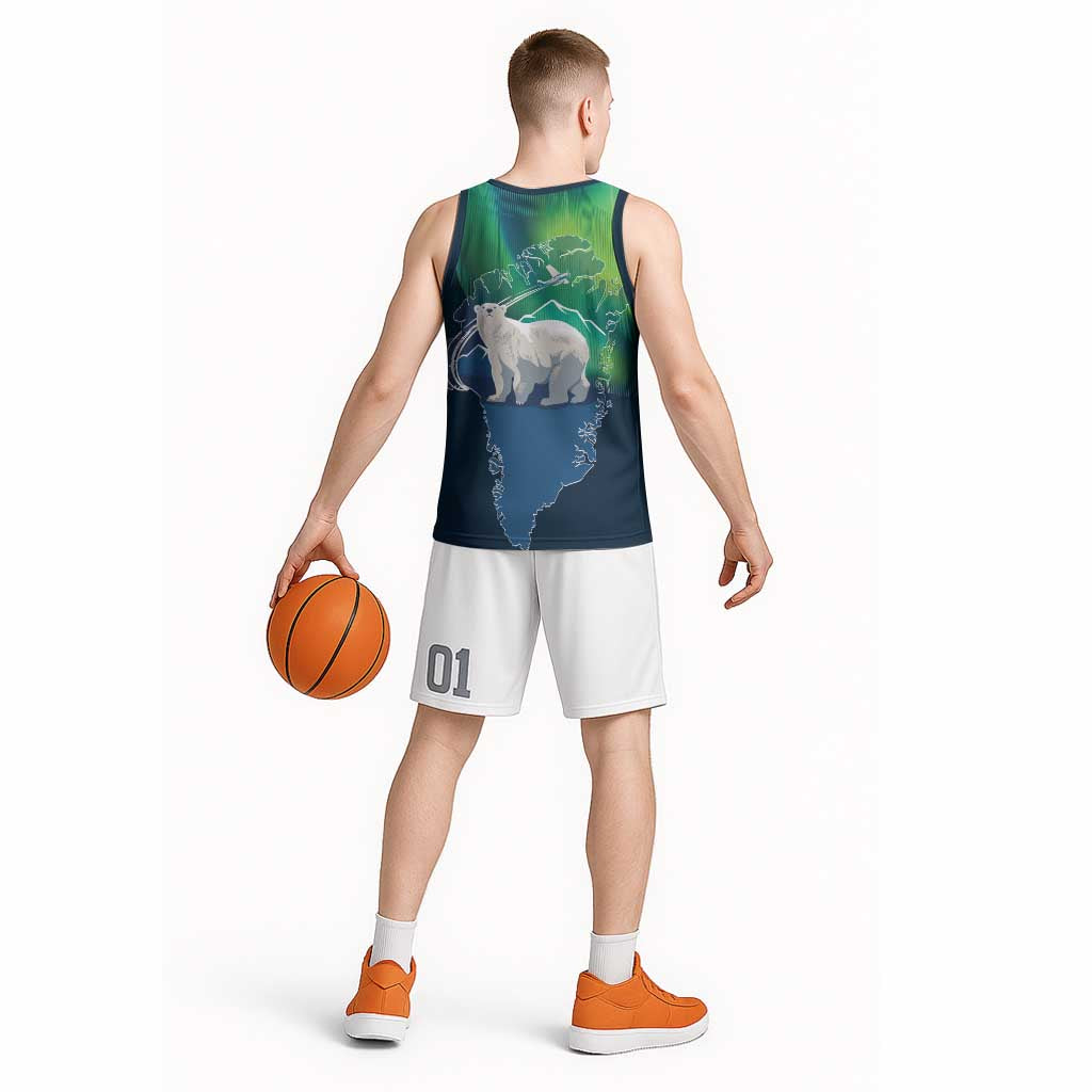 Greenland Is Not For Sale Basketball Jersey Arctic Aurora Borealis