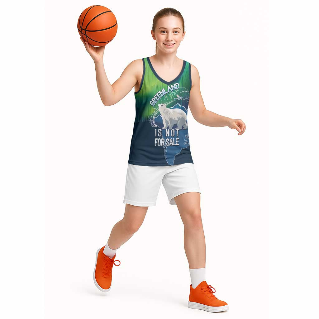 Greenland Is Not For Sale Basketball Jersey Arctic Aurora Borealis