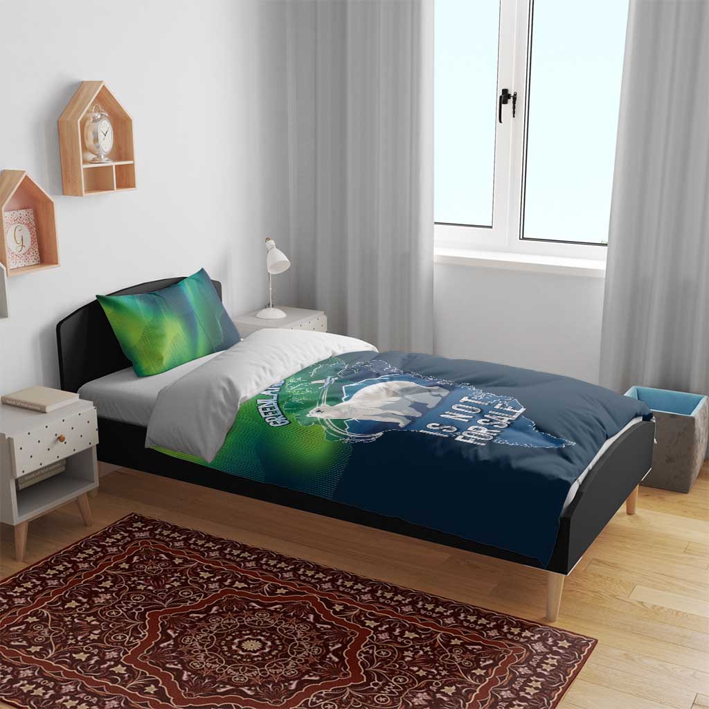 Greenland Is Not For Sale Bedding Set Arctic Aurora Borealis