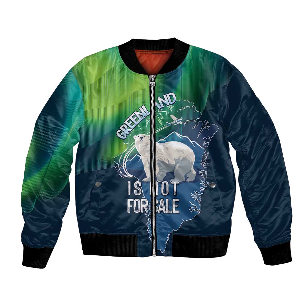 Greenland Is Not For Sale Bomber Jacket Arctic Aurora Borealis
