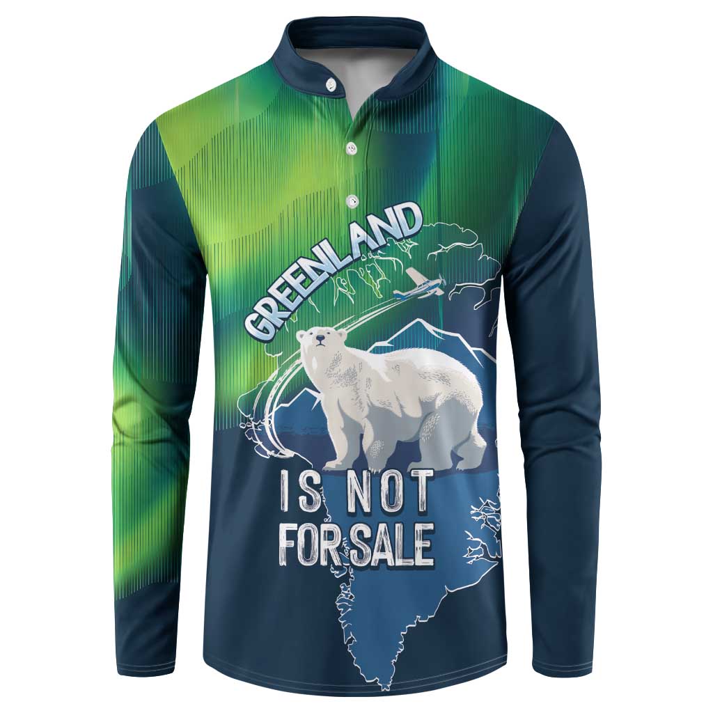 Greenland Is Not For Sale Button Sweatshirt Arctic Aurora Borealis