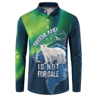 Greenland Is Not For Sale Button Sweatshirt Arctic Aurora Borealis