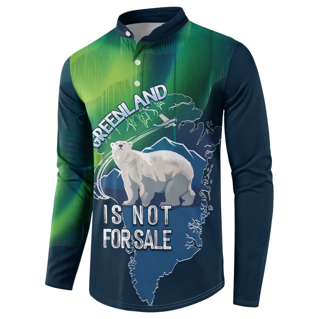 Greenland Is Not For Sale Button Sweatshirt Arctic Aurora Borealis