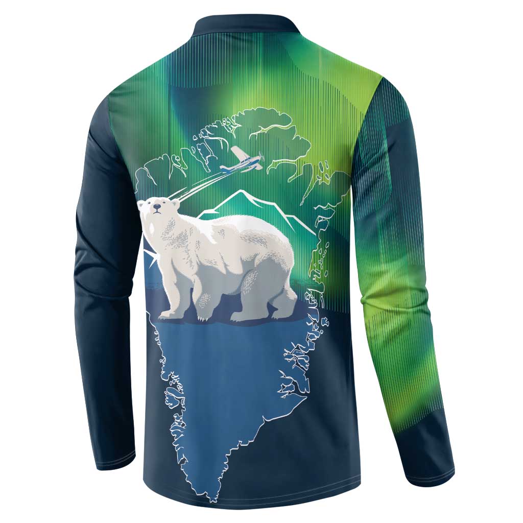 Greenland Is Not For Sale Button Sweatshirt Arctic Aurora Borealis