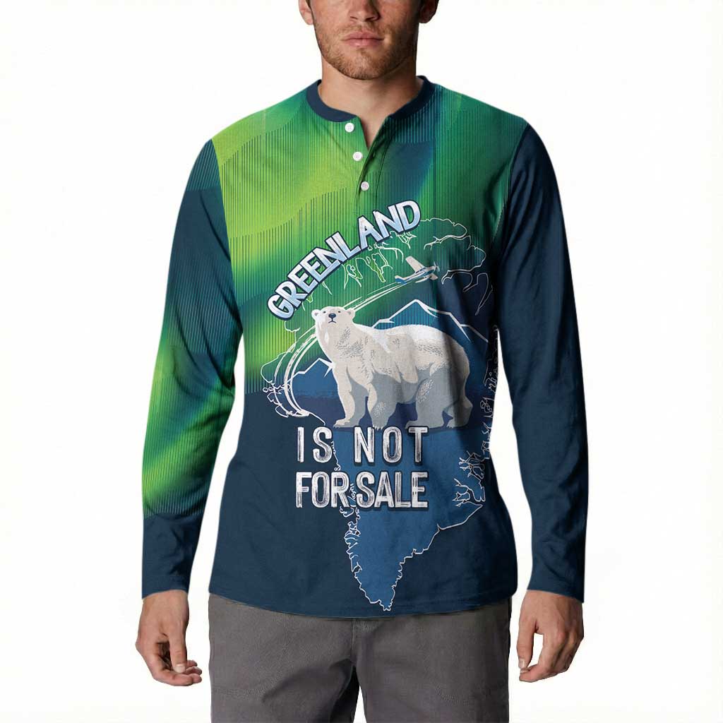 Greenland Is Not For Sale Button Sweatshirt Arctic Aurora Borealis