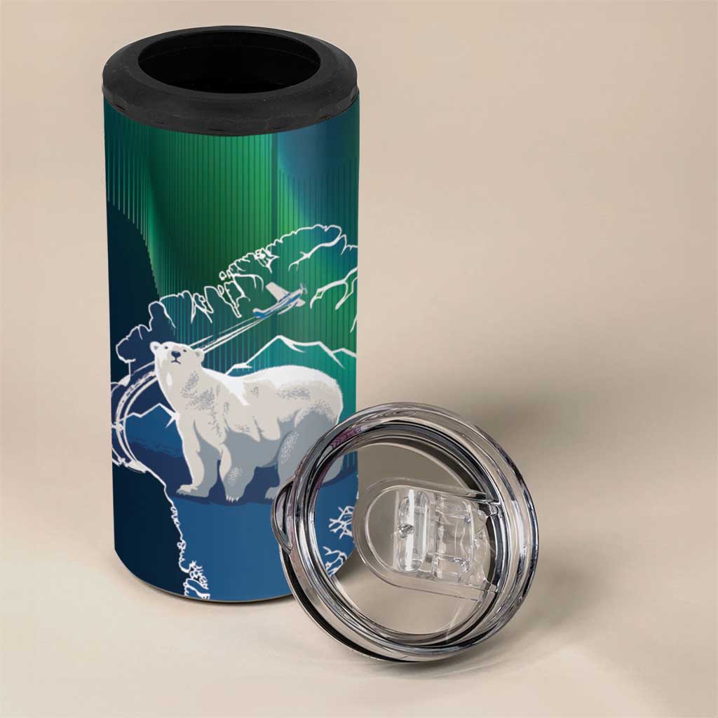 Greenland Is Not For Sale 4 in 1 Can Cooler Tumbler Arctic Aurora Borealis