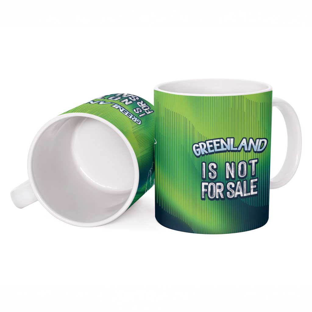 Greenland Is Not For Sale Ceramic Mug Arctic Aurora Borealis