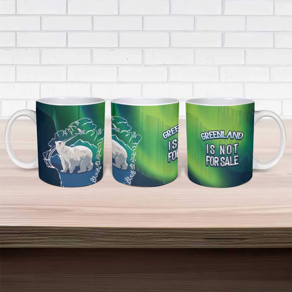 Greenland Is Not For Sale Ceramic Mug Arctic Aurora Borealis