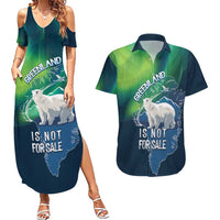 Greenland Is Not For Sale Couples Matching Summer Maxi Dress and Hawaiian Shirt Arctic Aurora Borealis