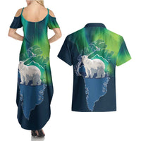 Greenland Is Not For Sale Couples Matching Summer Maxi Dress and Hawaiian Shirt Arctic Aurora Borealis