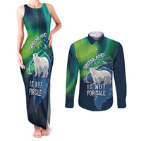 Greenland Is Not For Sale Couples Matching Tank Maxi Dress and Long Sleeve Button Shirt Arctic Aurora Borealis