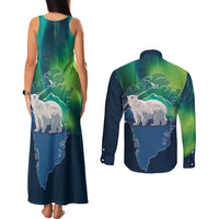 Greenland Is Not For Sale Couples Matching Tank Maxi Dress and Long Sleeve Button Shirt Arctic Aurora Borealis