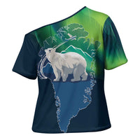 Greenland Is Not For Sale Cross Shoulder Shirt Arctic Aurora Borealis
