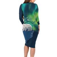 Greenland Is Not For Sale Family Matching Long Sleeve Bodycon Dress and Hawaiian Shirt Arctic Aurora Borealis