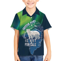 Greenland Is Not For Sale Family Matching Long Sleeve Bodycon Dress and Hawaiian Shirt Arctic Aurora Borealis