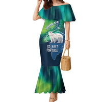 Greenland Is Not For Sale Family Matching Mermaid Dress and Hawaiian Shirt Arctic Aurora Borealis