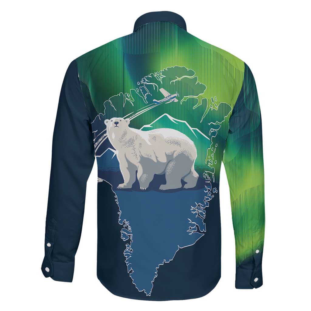 Greenland Is Not For Sale Family Matching Off Shoulder Maxi Dress and Hawaiian Shirt Arctic Aurora Borealis