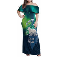 Greenland Is Not For Sale Family Matching Off Shoulder Maxi Dress and Hawaiian Shirt Arctic Aurora Borealis