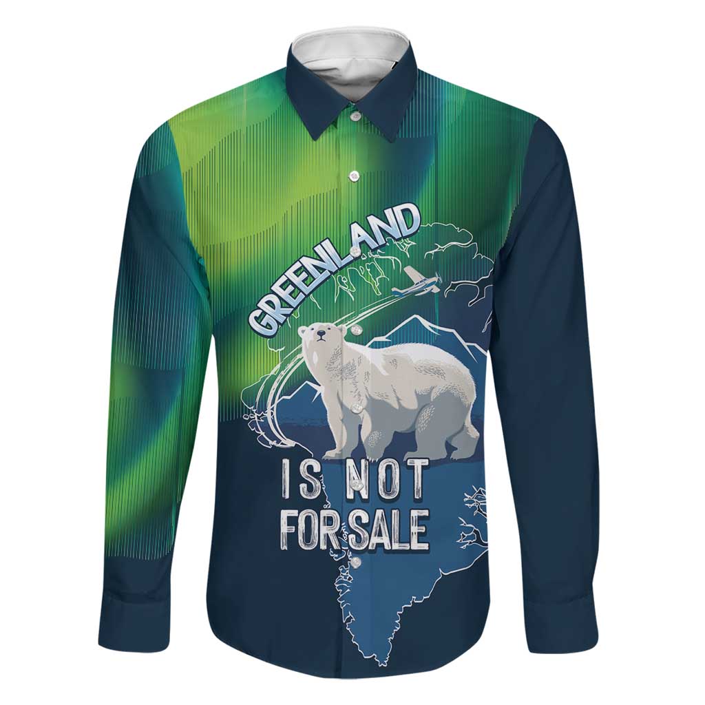Greenland Is Not For Sale Family Matching Off Shoulder Short Dress and Hawaiian Shirt Arctic Aurora Borealis
