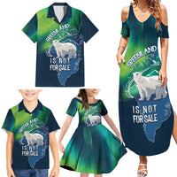 Greenland Is Not For Sale Family Matching Summer Maxi Dress and Hawaiian Shirt Arctic Aurora Borealis