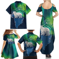 Greenland Is Not For Sale Family Matching Summer Maxi Dress and Hawaiian Shirt Arctic Aurora Borealis