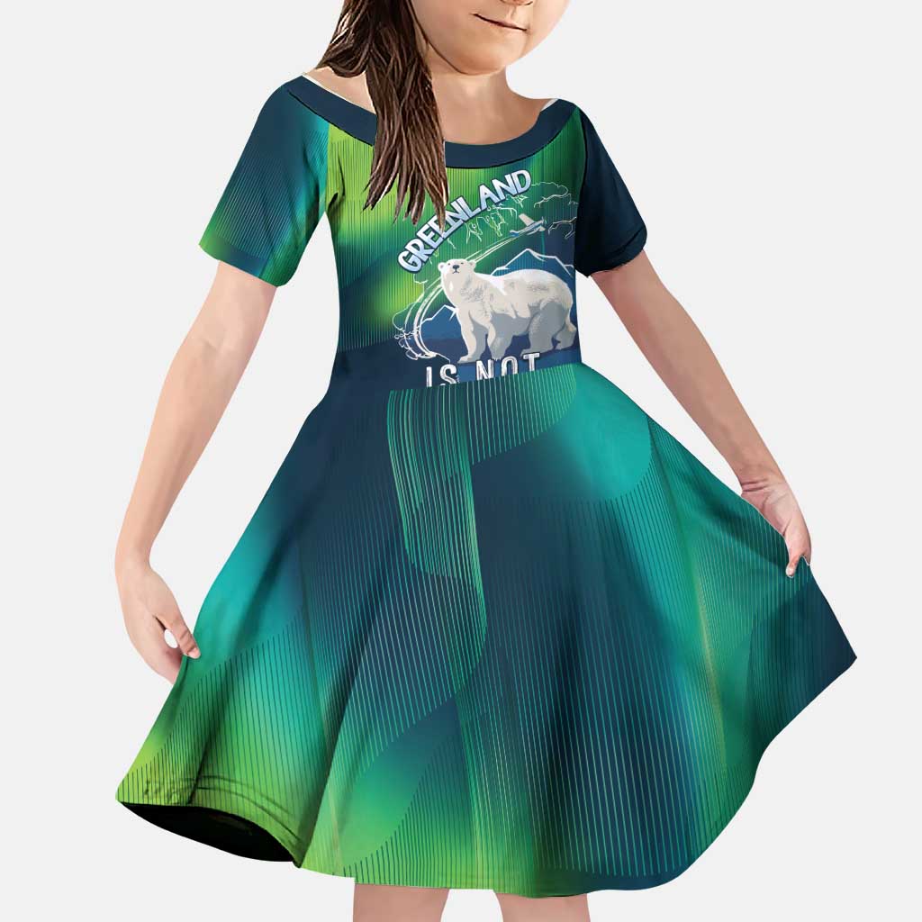 Greenland Is Not For Sale Family Matching Tank Maxi Dress and Hawaiian Shirt Arctic Aurora Borealis