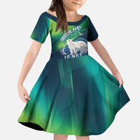 Greenland Is Not For Sale Family Matching Tank Maxi Dress and Hawaiian Shirt Arctic Aurora Borealis