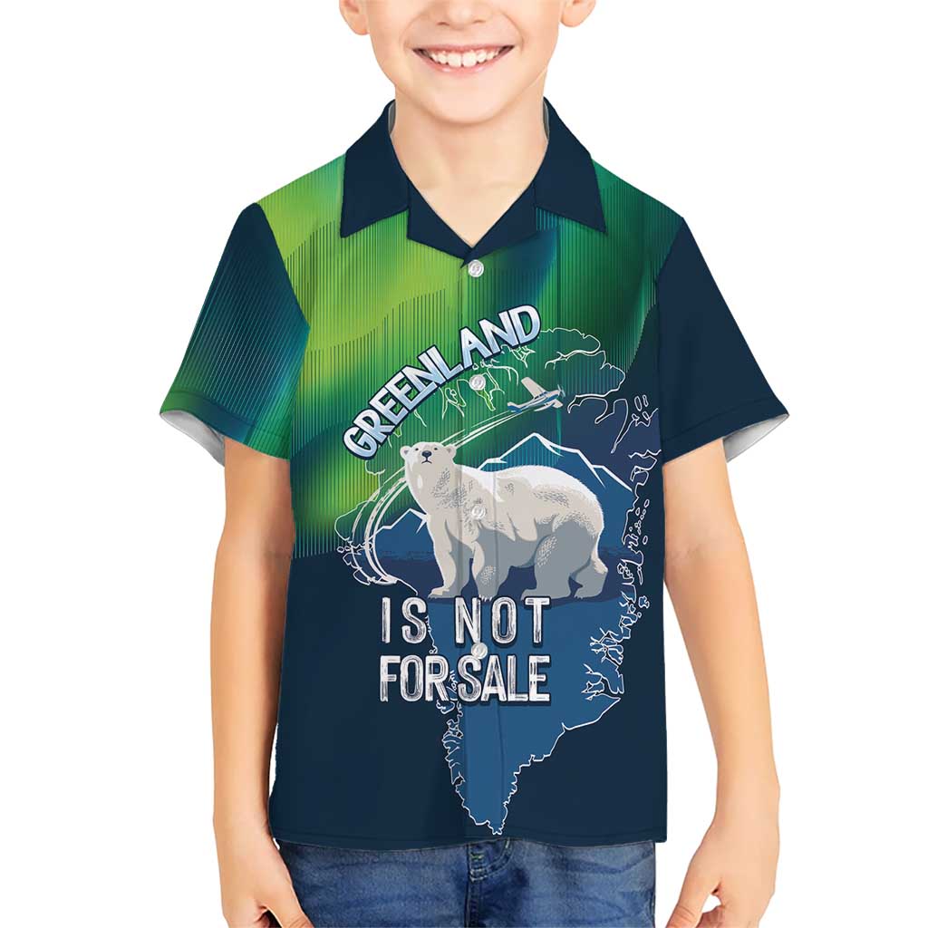 Greenland Is Not For Sale Hawaiian Shirt Arctic Aurora Borealis