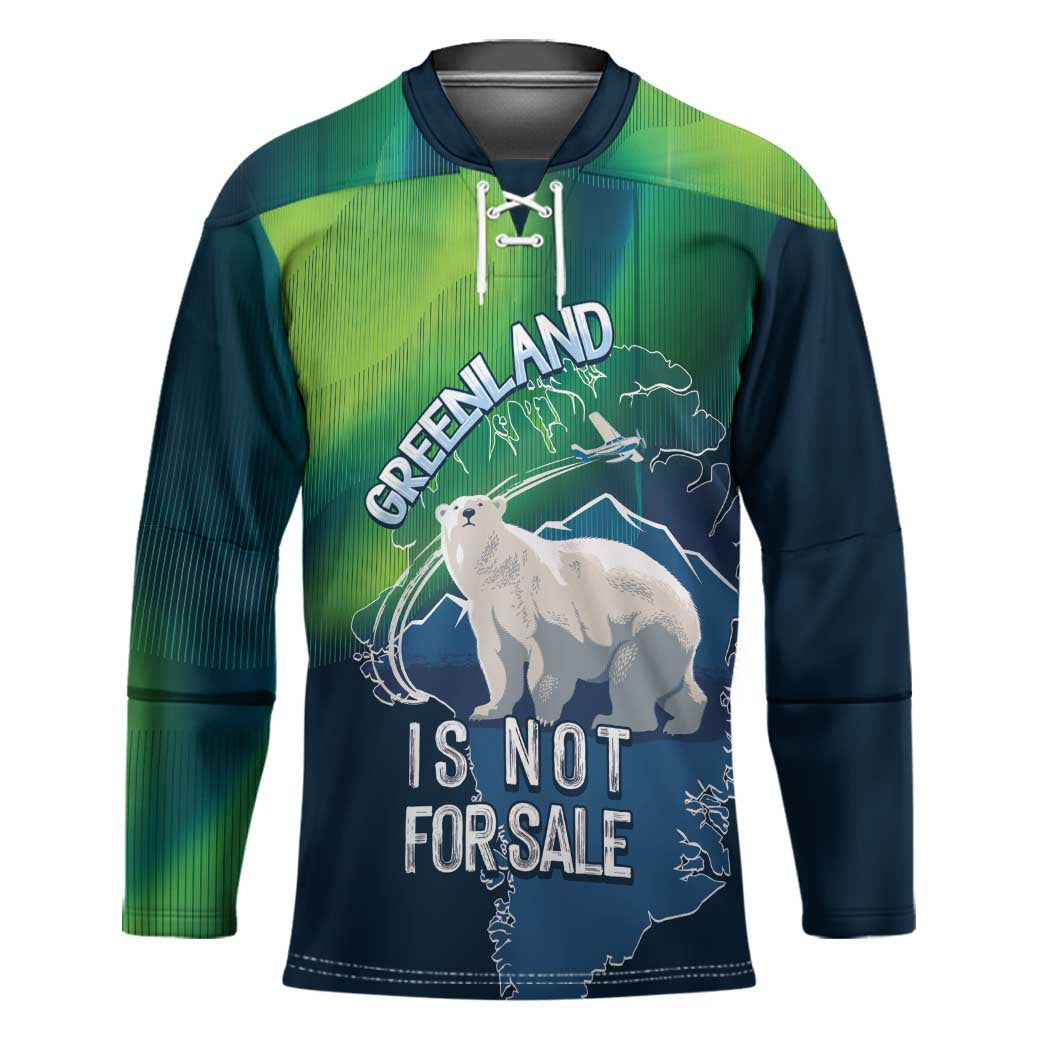 Greenland Is Not For Sale Hockey Jersey Arctic Aurora Borealis