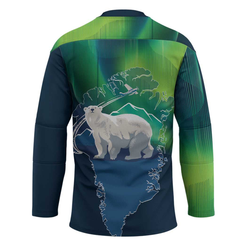 Greenland Is Not For Sale Hockey Jersey Arctic Aurora Borealis