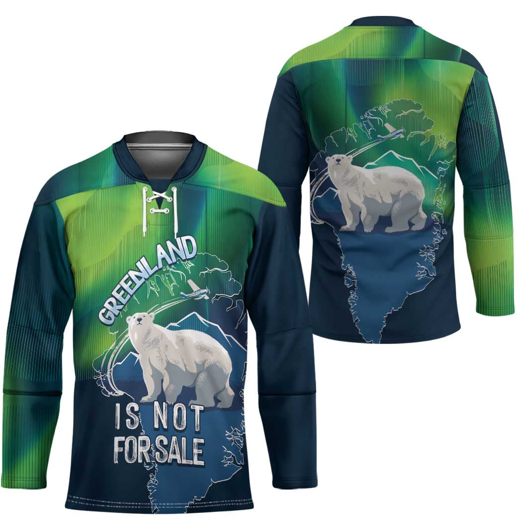 Greenland Is Not For Sale Hockey Jersey Arctic Aurora Borealis