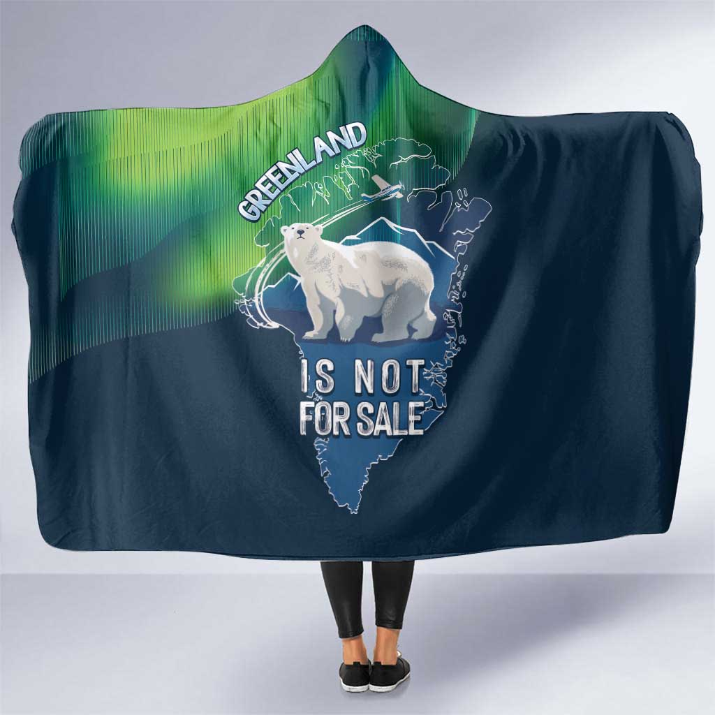 Greenland Is Not For Sale Hooded Blanket Arctic Aurora Borealis