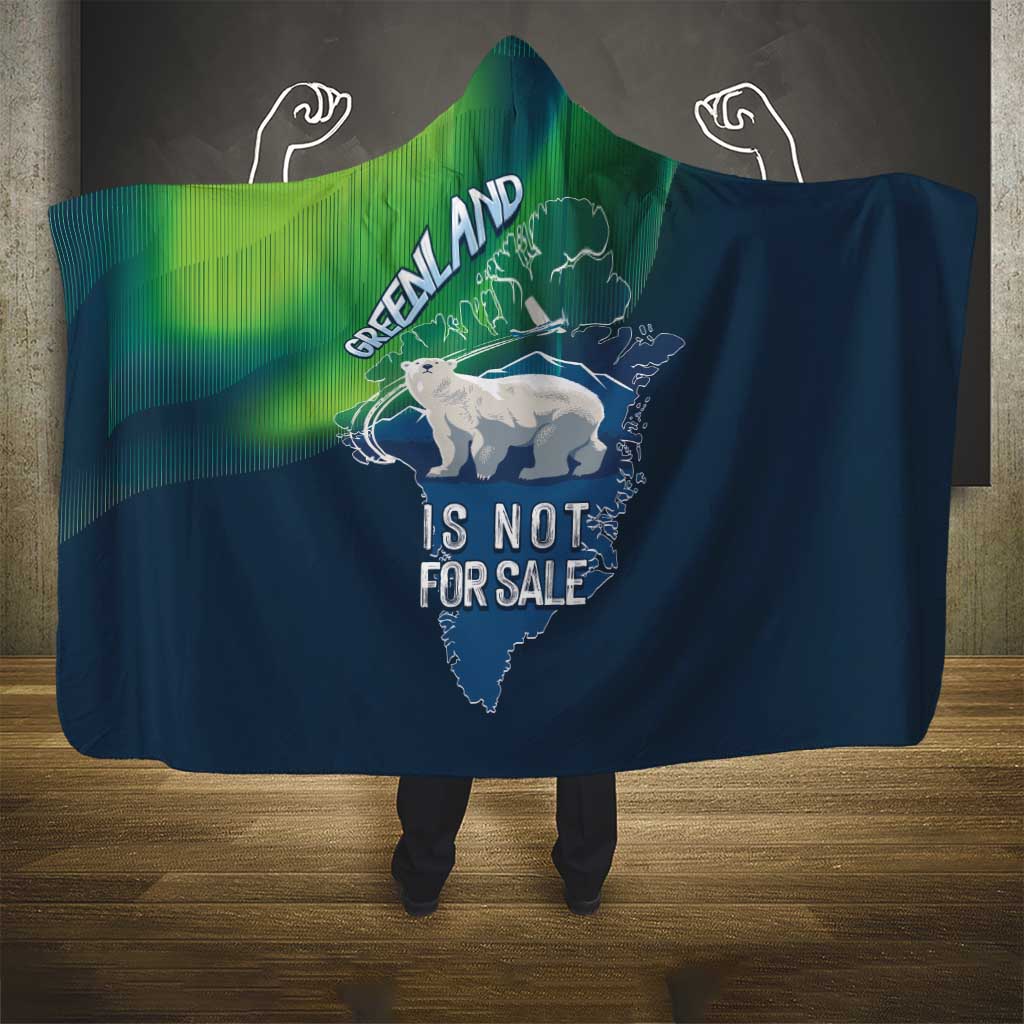 Greenland Is Not For Sale Hooded Blanket Arctic Aurora Borealis