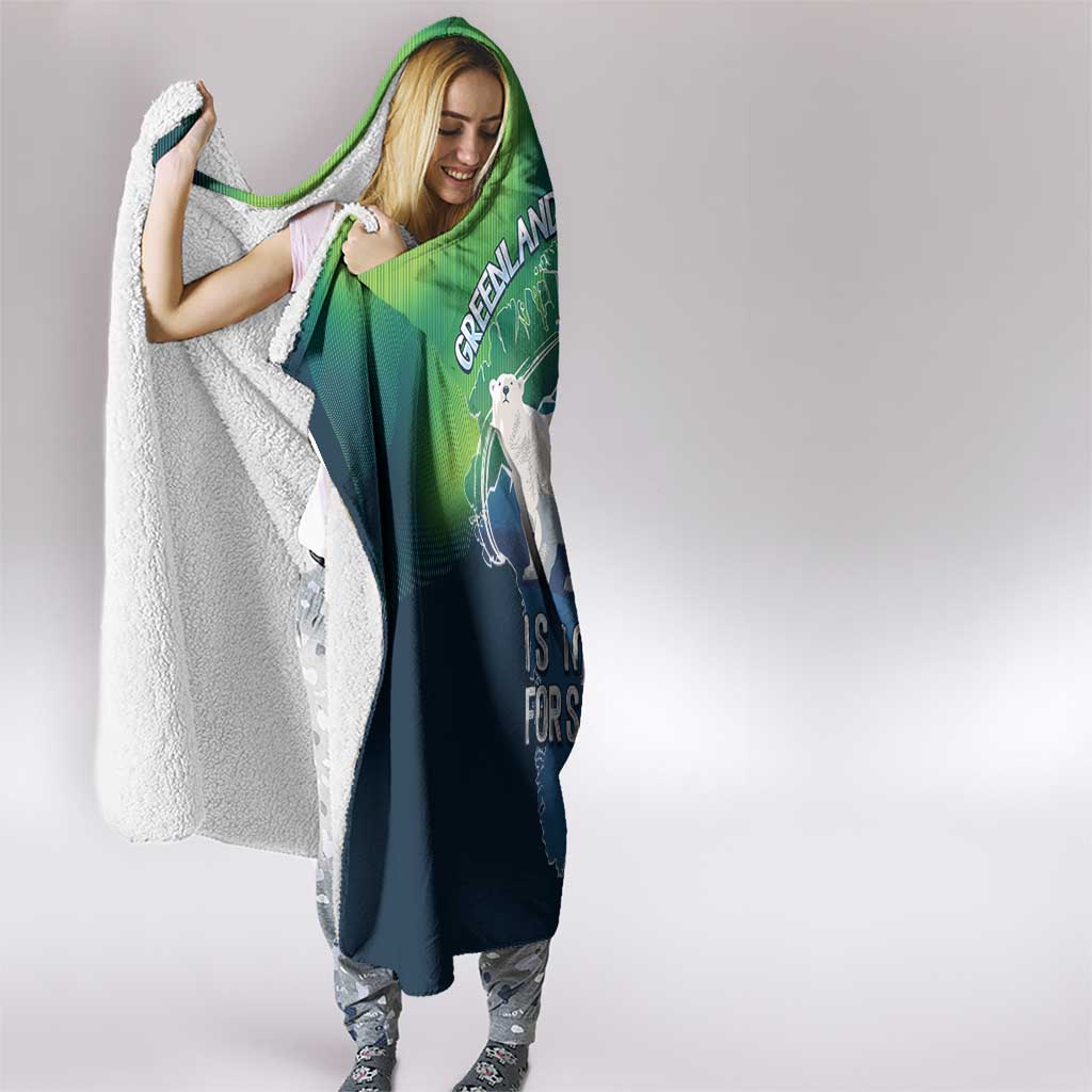 Greenland Is Not For Sale Hooded Blanket Arctic Aurora Borealis