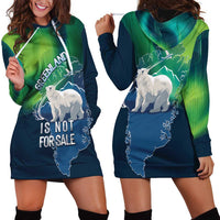 Greenland Is Not For Sale Hoodie Dress Arctic Aurora Borealis