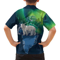 Greenland Is Not For Sale Kid Hawaiian Shirt Arctic Aurora Borealis