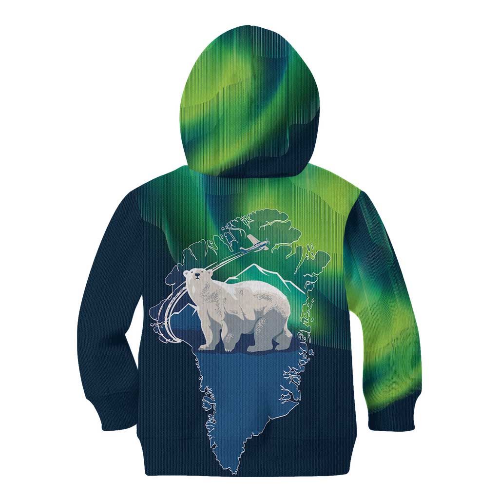 Greenland Is Not For Sale Kid Hoodie Arctic Aurora Borealis