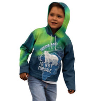 Greenland Is Not For Sale Kid Hoodie Arctic Aurora Borealis