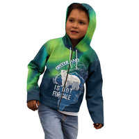 Greenland Is Not For Sale Kid Hoodie Arctic Aurora Borealis