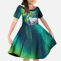 Greenland Is Not For Sale Kid Short Sleeve Dress Arctic Aurora Borealis