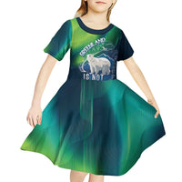 Greenland Is Not For Sale Kid Short Sleeve Dress Arctic Aurora Borealis