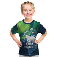 Greenland Is Not For Sale Kid T Shirt Arctic Aurora Borealis