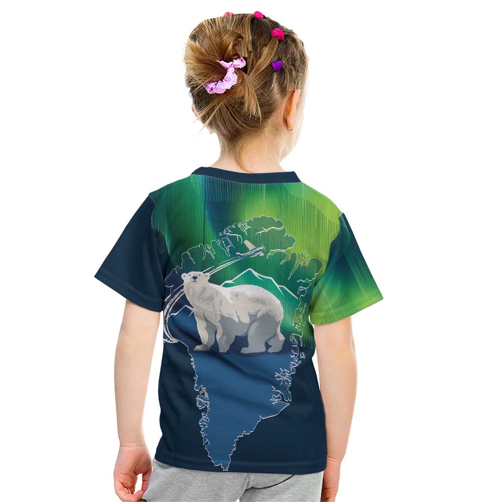 Greenland Is Not For Sale Kid T Shirt Arctic Aurora Borealis