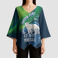 Greenland Is Not For Sale Kimono Sleeve Blouse Arctic Aurora Borealis