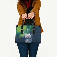 Greenland Is Not For Sale Leather Bag Arctic Aurora Borealis