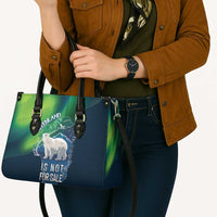 Greenland Is Not For Sale Leather Bag Arctic Aurora Borealis
