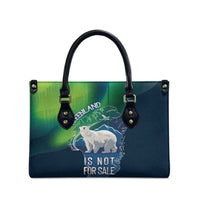 Greenland Is Not For Sale Leather Bag Arctic Aurora Borealis