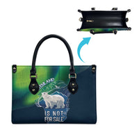 Greenland Is Not For Sale Leather Bag Arctic Aurora Borealis